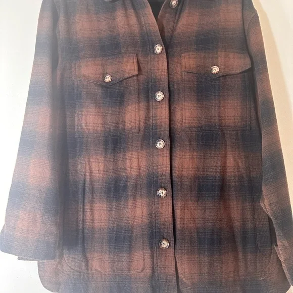 Madewell shirt jacket in Gelston shacket oversized plaid flannel size small - Picture 6 of 16
